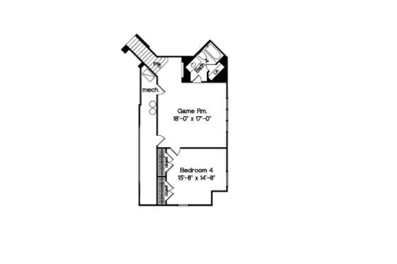 Floor Plan - Other Floor for European House Plan #135-175 - 4 bed, 4 bath