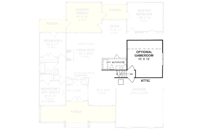 Dream House Plan - Floor Plan - Other Floor for Country House Plan #20-2007 - 3 bed, 2 bath