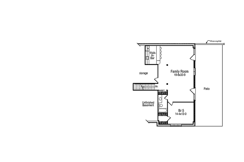 Dream House Plan - Floor Plan - Lower Floor for Traditional House Plan #57-293 - 4 bed, 2.5 bath