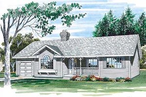 Ranch Exterior - Front Elevation Plan #47-233