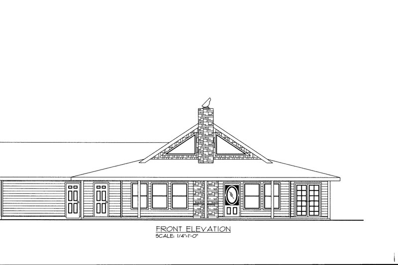 House Design - Exterior - Front Elevation 3 for Ranch House Plan #117-1100 - 2 bed, 2 bath