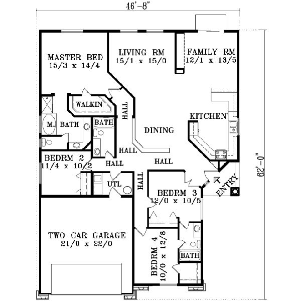 Adobe / Southwestern Floor Plan - Main Floor Plan #1-1410