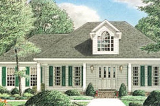 Exterior - Front Elevation for Colonial House Plan #34-133 - 3 bed, 2 bath