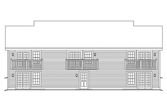 Exterior - Rear Elevation for Colonial House Plan #57-569 - 1 bed, 1 bath