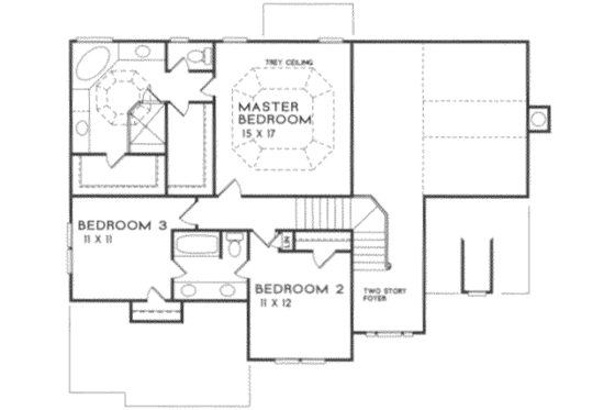 Floor Plan - Upper Floor for Traditional House Plan #129-103 - 4 bed, 3 bath