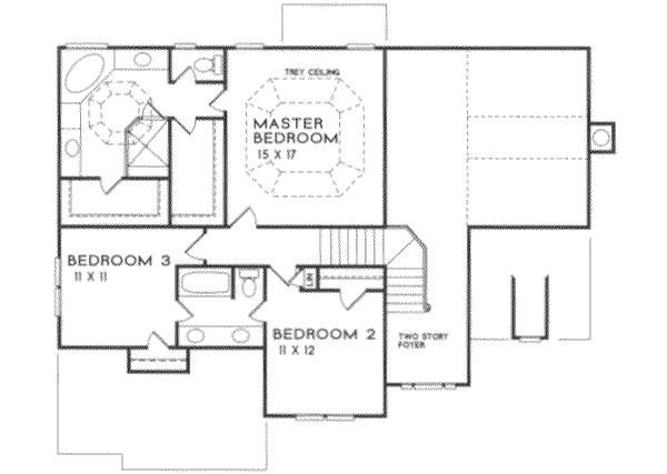 House Design - Traditional Floor Plan - Upper Floor Plan #129-103