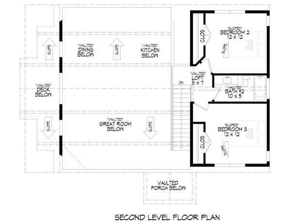Home Plan - Floor Plan - Upper Floor for Country House Plan #932-1450 - 3 bed, 2.5 bath