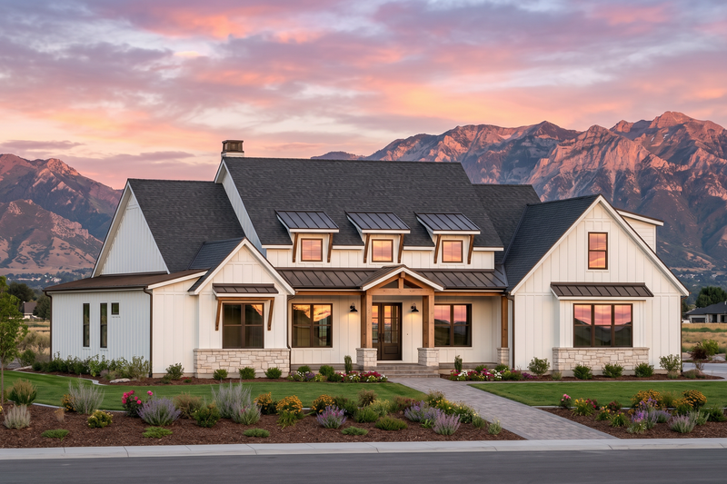 Architectural House Design - Exterior - Front Elevation 3 for Farmhouse House Plan #1096-215 - 4 bed, 3.5 bath