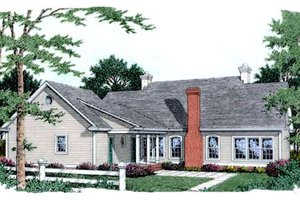 Exterior - Rear Elevation for Southern House Plan #406-225 - 3 bed, 2.5 bath