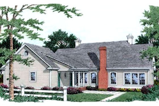 Exterior - Rear Elevation for Southern House Plan #406-225 - 3 bed, 2.5 bath