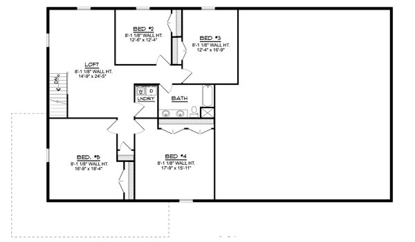 Barndominium Floor Plan - Upper Floor Plan #1064-163