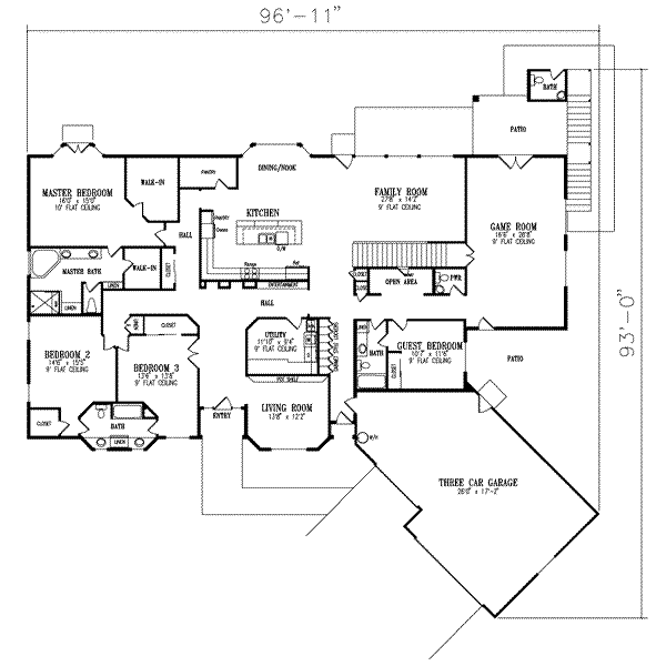 Dream House Plan - Adobe / Southwestern Floor Plan - Main Floor Plan #1-926