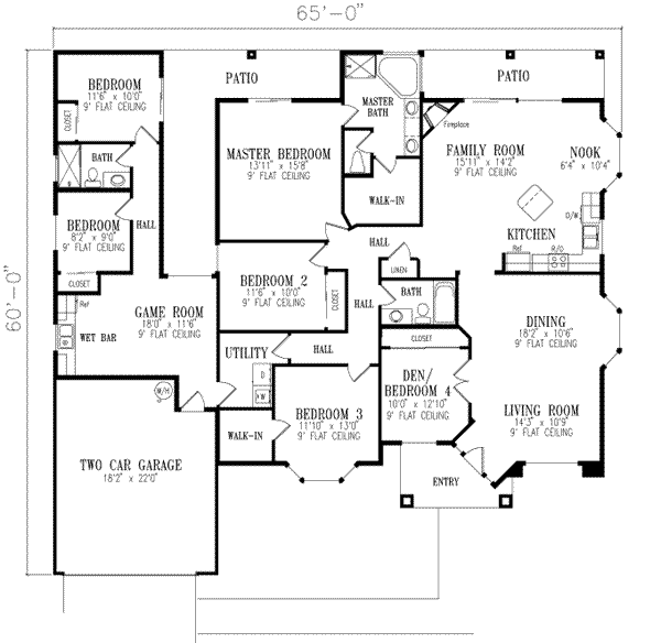 Dream House Plan - Traditional Floor Plan - Main Floor Plan #1-593