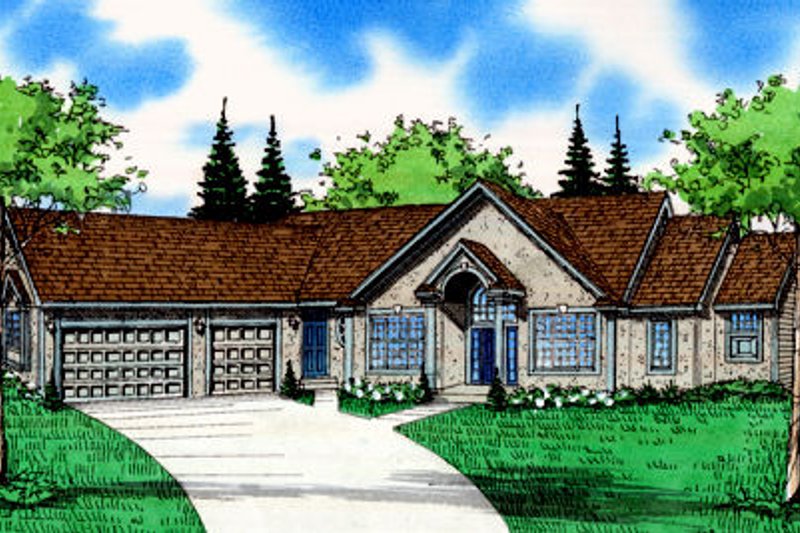 House Blueprint - Traditional Exterior - Front Elevation Plan #405-217