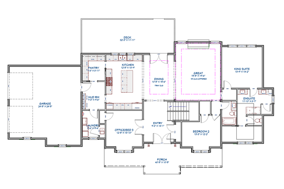 Floor Plan - Main Floor for Farmhouse House Plan #1109-4 - 5 bed, 3 bath