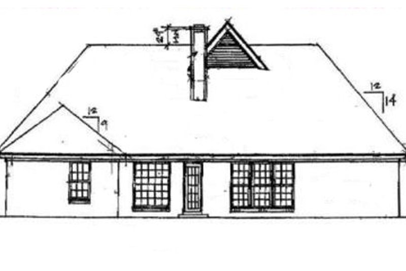 Dream House Plan - Exterior - Rear Elevation for Traditional House Plan #34-106 - 3 bed, 2 bath