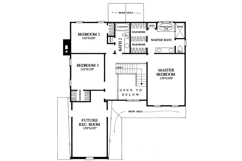 Home Plan - Floor Plan - Upper Floor for Traditional House Plan #137-214 - 3 bed, 2 bath