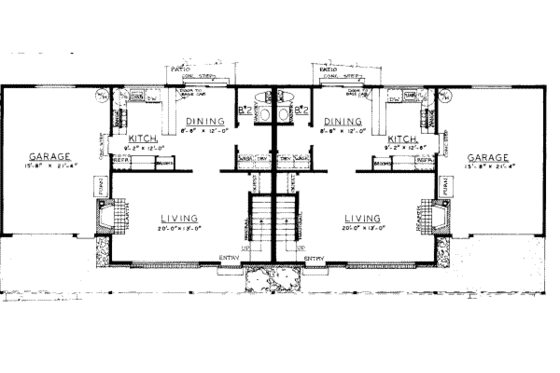 Floor Plan - Main Floor for Traditional House Plan #303-278 - 2 bed, 1.5 bath