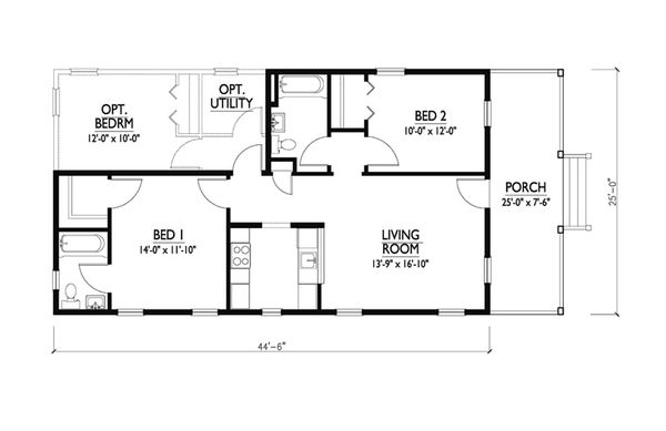 Cottage Floor Plan - Main Floor Plan #514-11