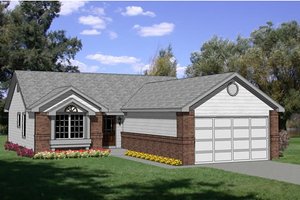 Ranch Exterior - Front Elevation Plan #116-157