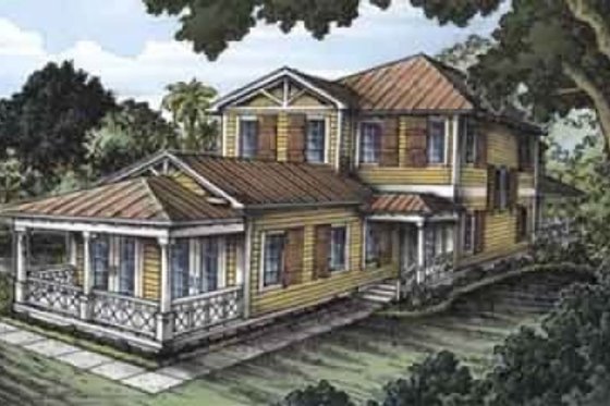 Exterior - Front Elevation for Country House Plan #115-130 - 3 bed, 3.5 bath