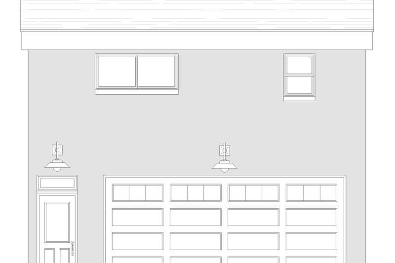 House Blueprint - Exterior - Rear Elevation 1 for Southern House Plan #932-1398 - 1 bed, 1 bath