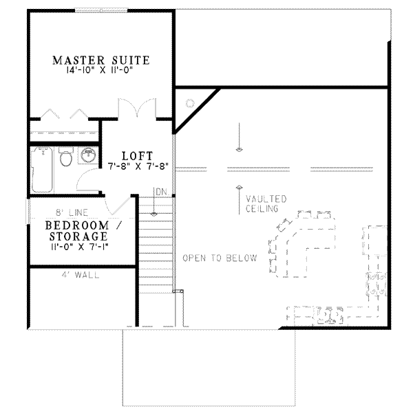 Bungalow Floor Plan - Upper Floor Plan #17-547