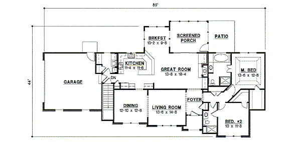 Traditional Floor Plan - Main Floor Plan #67-673