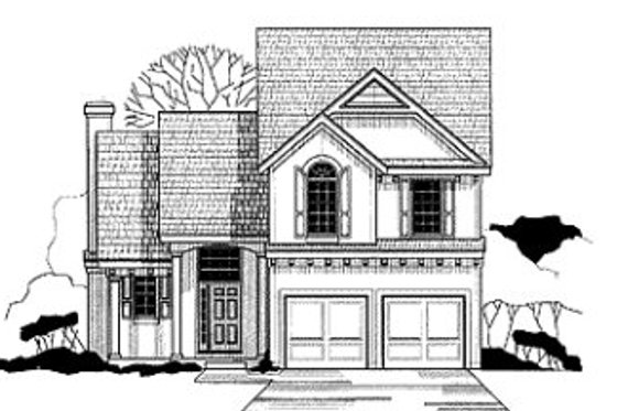 Exterior - Front Elevation for European House Plan #67-122 - 3 bed, 2.5 bath