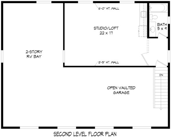 Southern Floor Plan - Upper Floor Plan #932-1004