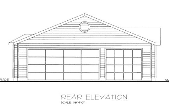 Exterior - Rear Elevation for Traditional House Plan #117-762 - 3 bed, 2 bath