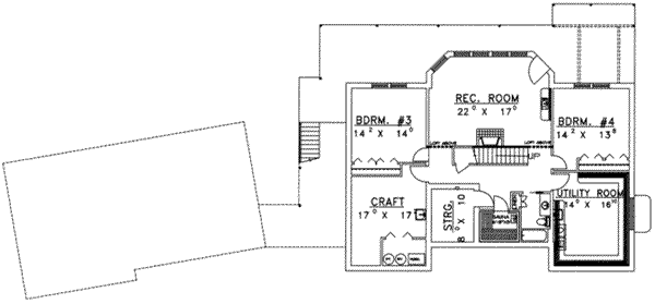 Modern Floor Plan - Lower Floor Plan #117-179