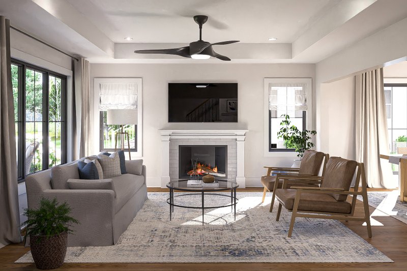 Home Plan - Interior - Family Room for Farmhouse House Plan #455-812 - 3 bed, 3 bath
