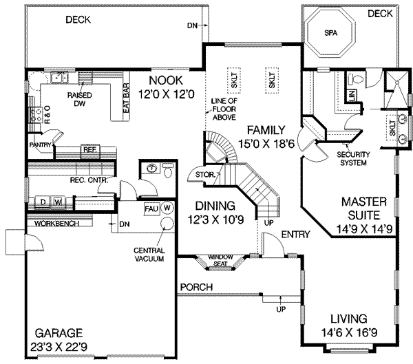 Home Plan - Traditional Floor Plan - Main Floor Plan #60-242