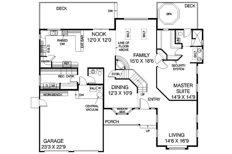 House Plan Design - Floor Plan - Main Floor for Traditional House Plan #60-242 - 4 bed, 2.5 bath