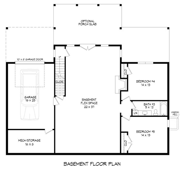 Southern Floor Plan - Lower Floor Plan #932-955