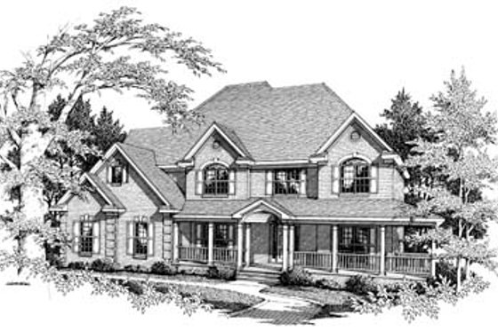 Exterior - Front Elevation for Country House Plan #10-221 - 4 bed, 4 bath