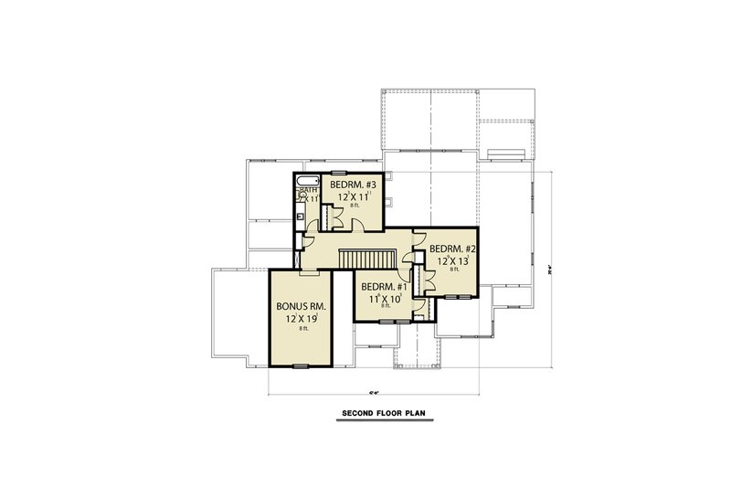 Home Plan - Floor Plan - Upper Floor for Craftsman House Plan #1070-64 - 4 bed, 2.5 bath