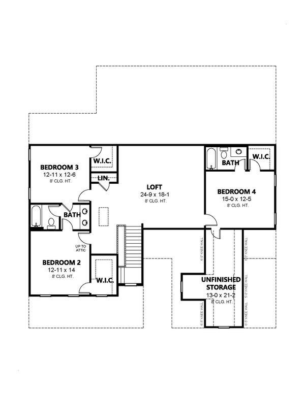 Dream House Plan - Country Floor Plan - Upper Floor Plan #1080-12
