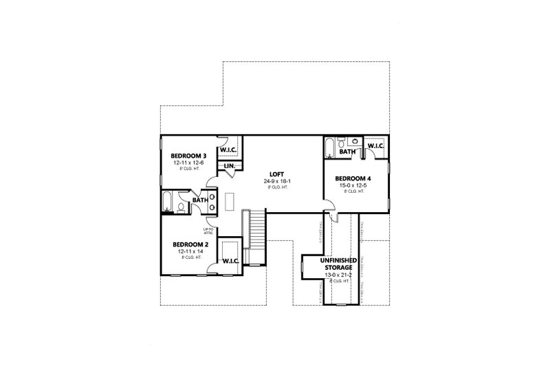 Architectural House Design - Floor Plan - Upper Floor for Country House Plan #1080-12 - 4 bed, 4 bath