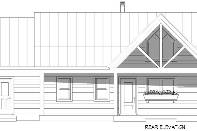 Home Plan - Exterior - Rear Elevation for Craftsman House Plan #932-1034 - 2 bed, 2 bath