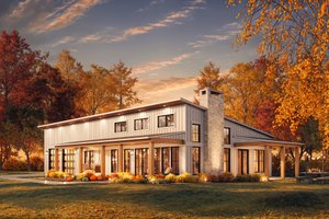 Barndominium Exterior - Front Elevation Plan #430-381