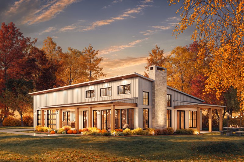 Architectural House Design - Barndominium Exterior - Front Elevation Plan #430-381