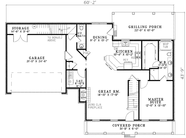 Home Plan - Country Floor Plan - Main Floor Plan #17-626