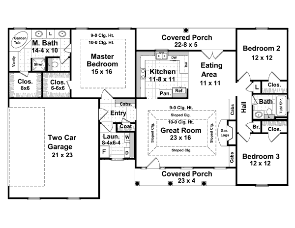 Southern Floor Plan - Main Floor Plan #21-121