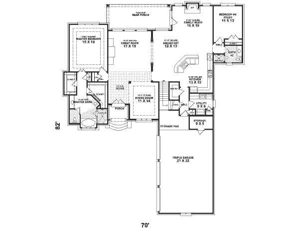 European Floor Plan - Main Floor Plan #81-366