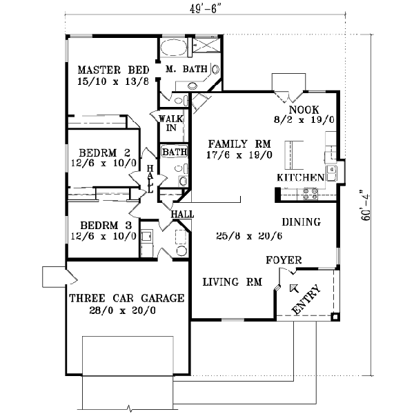 Adobe / Southwestern Floor Plan - Main Floor Plan #1-1377