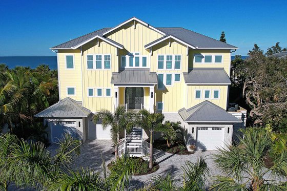 Exterior - Front Elevation 4 for Beach House Plan #938-115 - 3 bed, 3.5 bath