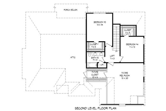 Floor Plan - Upper Floor for Country House Plan #932-102 - 4 bed, 3 bath
