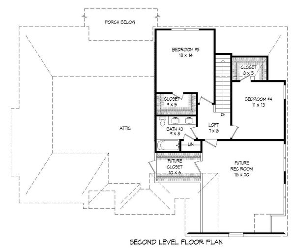 House Design - Country Floor Plan - Upper Floor Plan #932-102